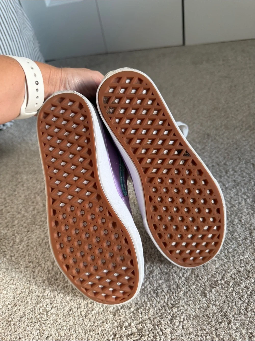 Vans Kids High-Top Skate Shoe — Lavender with Iridescent Accent